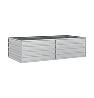 vidaXL Garden Raised Bed 63"x31.5"x17.7" Galvanized Steel Silver