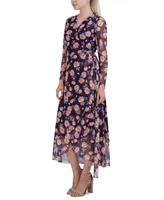 Laundry by Shelli Segal Women's Printed Maxi Wrap Dress