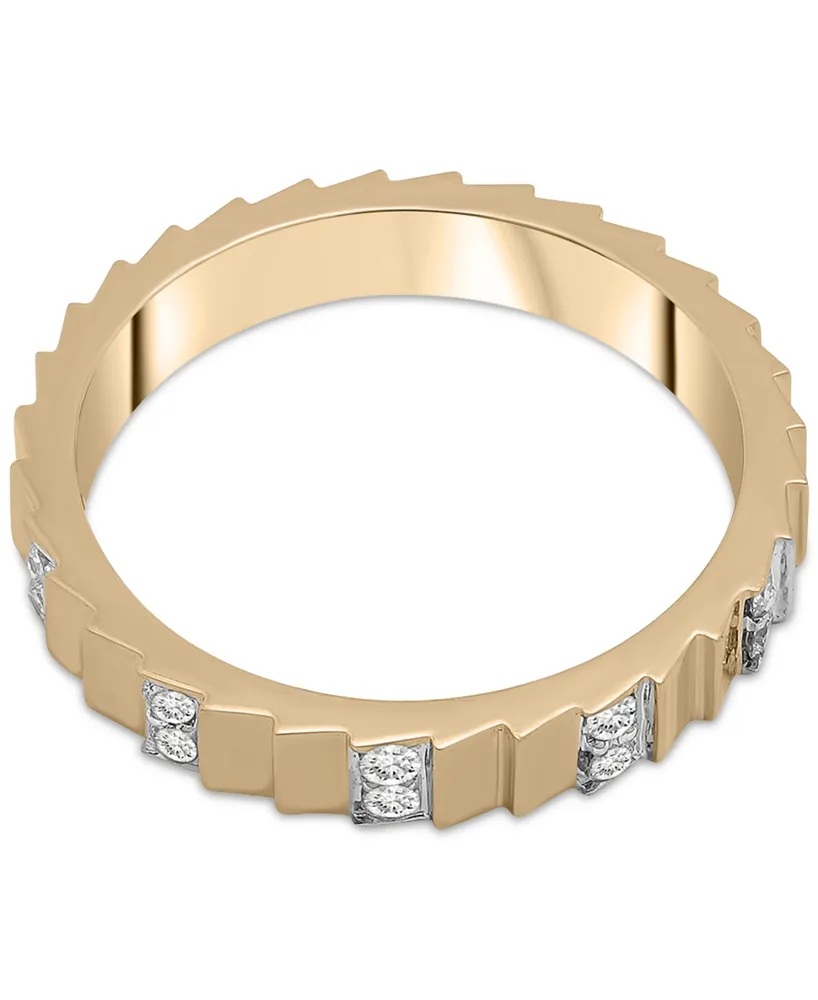 Audrey by Aurate Diamond Textured Band (1/6 ct. t.w.) Gold Vermeil, Created for Macy's