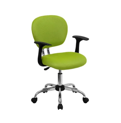 Emma+Oliver Mid-Back Mesh Padded Swivel Task Office Chair With Chrome Base And Arms