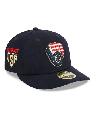Men's New Era Navy Milwaukee Brewers 2023 Fourth of July Low Profile 59FIFTY Fitted Hat