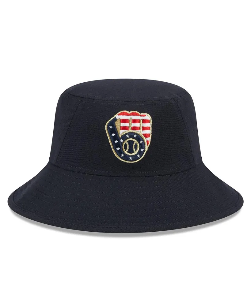 Men's New Era Navy Milwaukee Brewers 2023 Fourth of July Bucket Hat