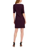 Connected Women's Tiered Ribbed Jersey Sheath Dress