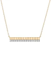 Audrey by Aurate Diamond Textured Bar 18" Pendant Necklace (1/6 ct. t.w.) in Gold Vermeil, Created for Macy's