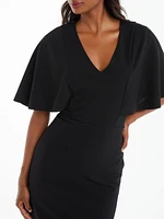 Quiz Women's Black Batwing V-Neck Maxi Dress