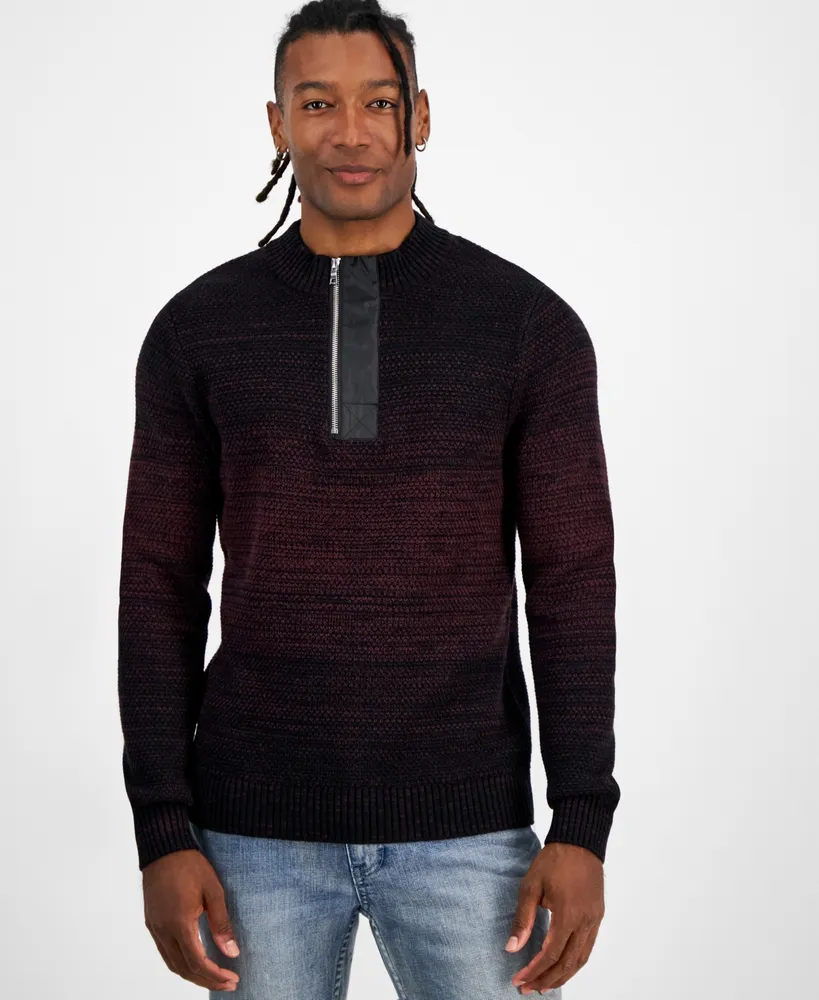 I.n.c. International Concepts Men's Regular-Fit Space-Dyed 1/4-Zip Mock Neck Sweater, Created for Macy's