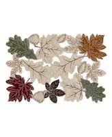 Elrene Happy Fall Leaves Cutwork Allover Rectangle Placemat