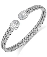 Diamond Weave Cuff Bracelet in Sterling Silver (1/5 ct. t.w.)