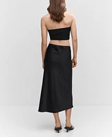 Mango Women's Midi Satin Skirt