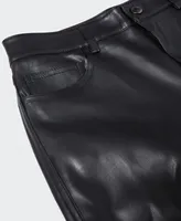 Mango Women's Leather-Effect Straight Trousers