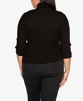 Belldini Black Label Plus Ribbed Quarter-Zip Sweater