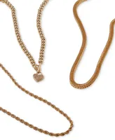 Anne Klein Gold-Tone Crystal Heart Pendant Necklace, 16" + 3" extender