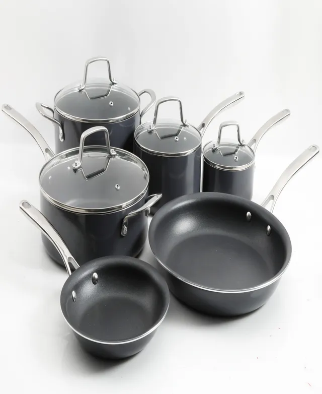 Martha Stewart Delaroux 10-Piece Stainless Steel Cookware Set w/ Ceram