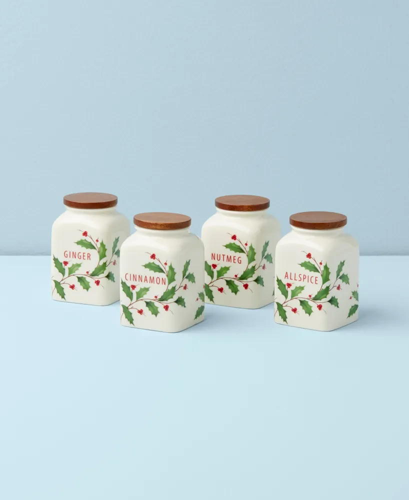 Lenox Holiday Baking Spice Jars, Set of 4