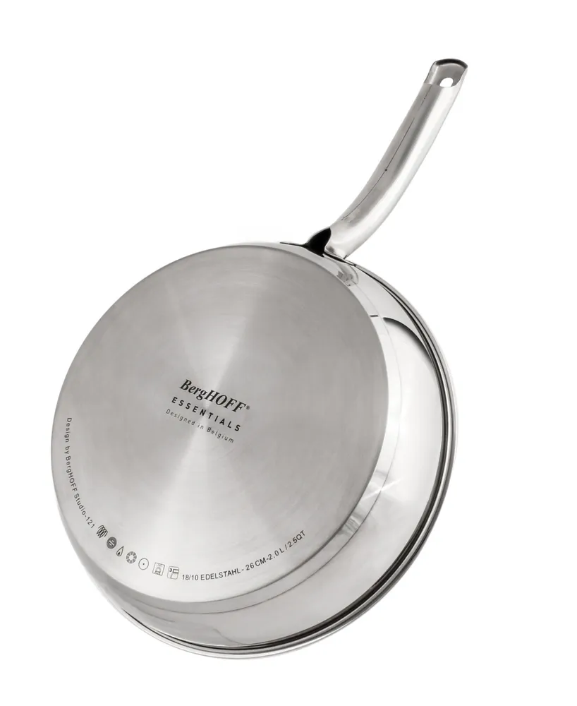 BergHOFF Belly 18/10 Stainless Steel 2.5 Quart Skillet with Lid