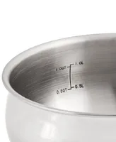 BergHOFF Belly Shape 18/10 Stainless Steel 6.25" Sauce Pan with Glass Lid, 1.5qt.