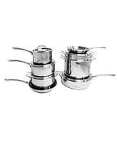 BergHOFF Professional 13pc Tri-Ply 18/10 Stainless Steel Cookware Set with Ss Lids