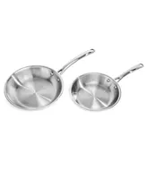 BergHOFF Professional 2pc Tri-Ply 18/10 Stainless Steel Cookware Set, 8" & 10" Fry Pan