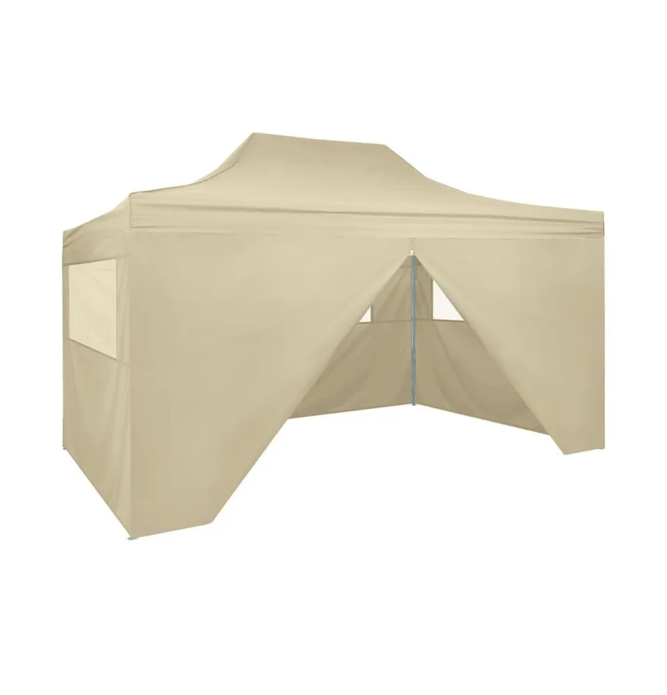 vidaXL Foldable Tent Pop-Up with 4 Side Walls 9.8'x14.8' Cream White