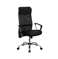 Emma+Oliver High Back Leather And Mesh Swivel Task Office Chair With Arms