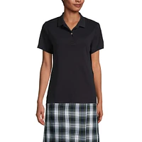 Lands' End Women's School Uniform Short Sleeve Feminine Fit Interlock Polo Shirt