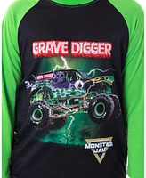 Monster Jam Boys Grave Digger Truck Shirt And Pants Pajama Set