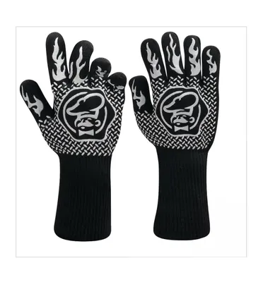 Commercial Chef Heat Resistant Thick Aramid Fiber Oven Mitts with Non-Slip Grip - Resistant up to 1472°F