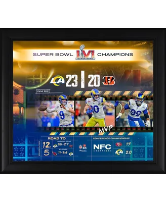 Los Angeles Rams Super Bowl Lvi Champions 15'' x 17'' Road to the Super Bowl Framed Collage