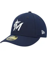 Men's New Era Navy Miami Marlins Oceanside Low Profile 59FIFTY Fitted Hat