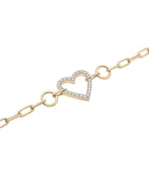 Wrapped in Love Diamond Heart Paperclip Link Bracelet (1/2 ct. t.w.) in 14k Gold, Created for Macy's