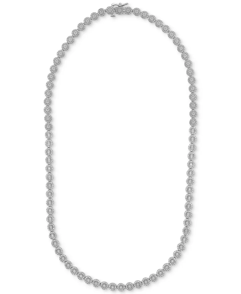 Wrapped in Love Diamond 17" Collar Necklace (2 ct. t.w.) in Sterling Silver, Created for Macy's