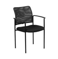 Emma+Oliver Mesh Comfortable Stackable Steel Side Chair With Arms