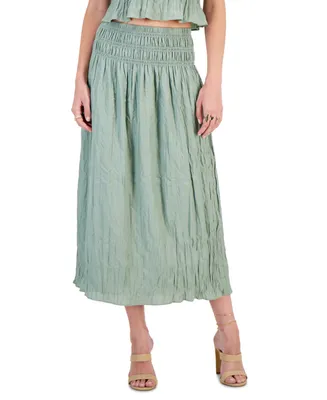 And Now This Women's Textured Pull-On Midi Skirt