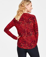 I.n.c. International Concepts Women's Print Zip-Pocket Top, Created for Macy's