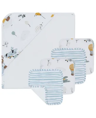 Living Textiles Baby Boys Bath Gift Set, 5 Piece