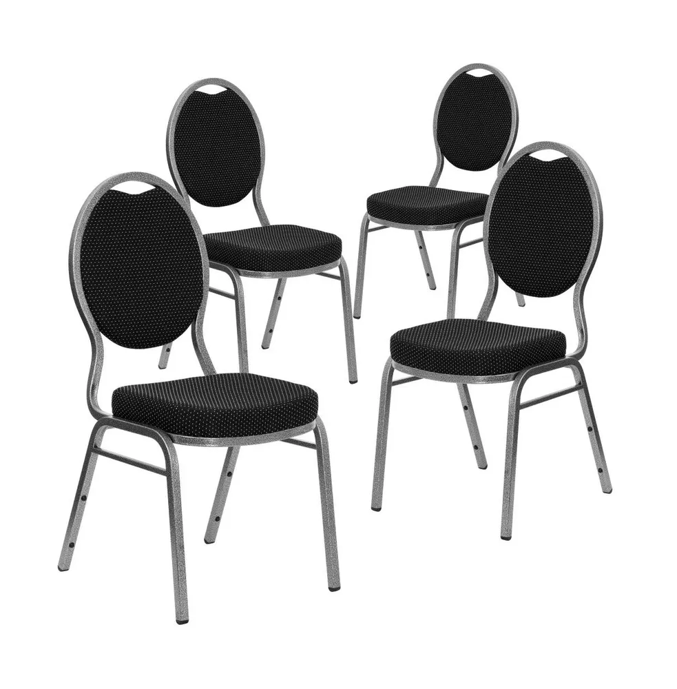 Emma+Oliver 4 Pack Teardrop Back Stacking Banquet Chair