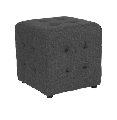 Emma+Oliver Tufted Upholstered Ottoman Pouf