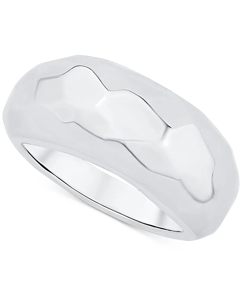 And Now This High Polished Faceted Dome Statement Ring