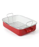 Martha Stewart Collection Thayer Enamel On Steel 18" Roaster