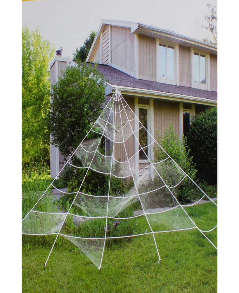 9.8' Giant Outdoor Spider Web Halloween Decoration Set, 12-Piece