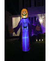 8' Lighted Jack-o'-Lantern Grim Reaper Inflatable Outdoor Halloween Decoration