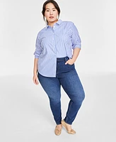 On 34th Plus Collared Button-Down Shirt, Created for Macy's