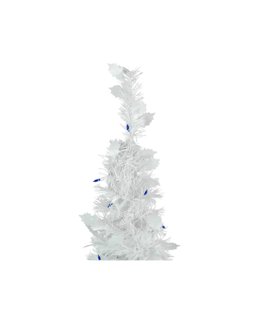 6' Lighted Tinsel Pop-Up Artificial Christmas Tree with Lights