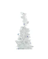 6' Lighted Tinsel Pop-Up Artificial Christmas Tree with Lights