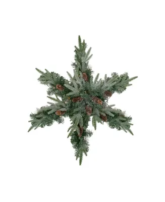 32" Pre-Lit Artificial Mixed Pine and Pine Cone Christmas Snowflake Wreath