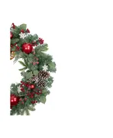 Bells and Mixed Foliage Artificial Christmas Wreath 30" Unlit