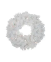 Pre-Lit Alaskan Pine Artificial Christmas Wreath 24" Warm Led Lights