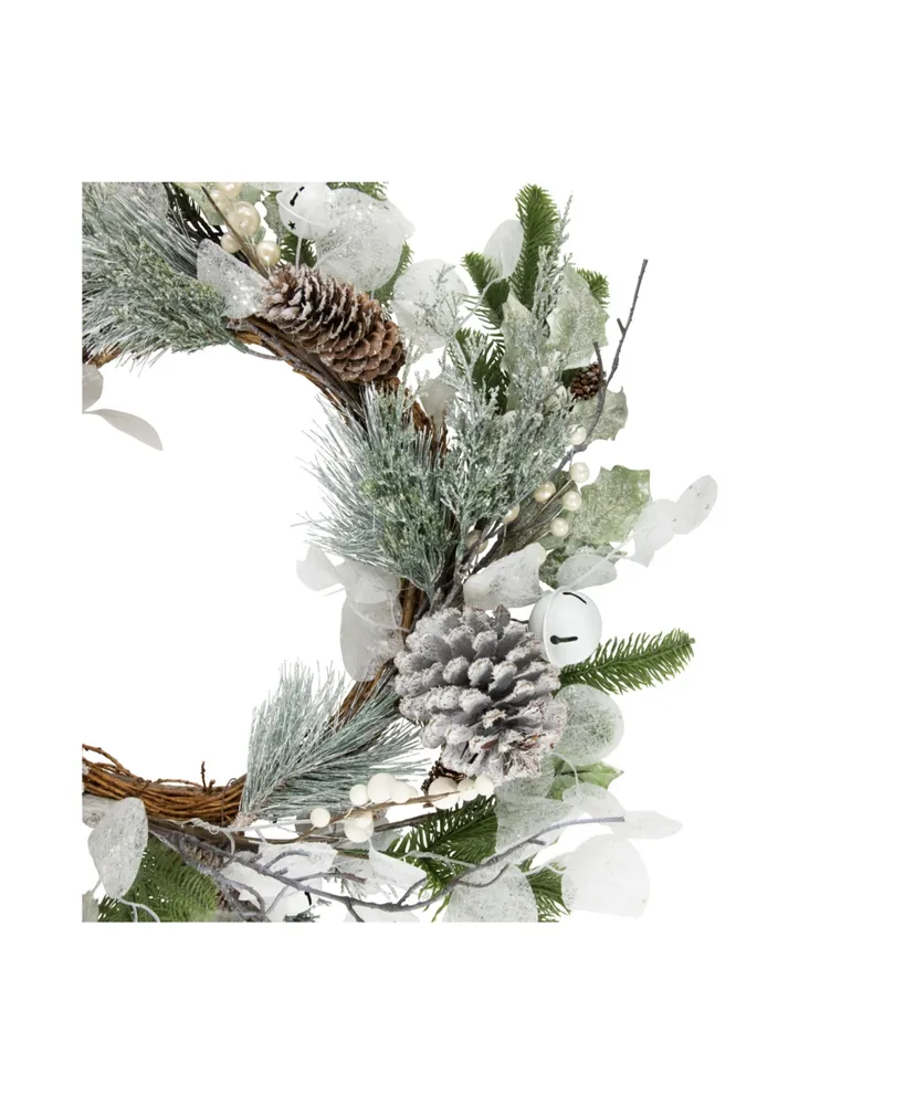 Artificial Mixed Foliage with Pine Cones Christmas Wreath 28" Unlit