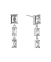 And Now This Clear Crystal Triple Stone Drop Earring