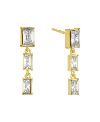 And Now This Clear Crystal Triple Stone Drop Earring
